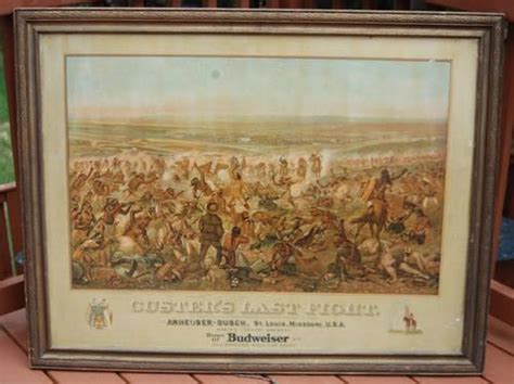 Original Framed Anheuser-Busch Custer's Last Stand Vintage Lithograph ...