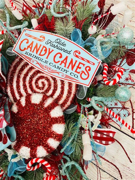 Peppermint Wreath Christmas Wreath Candy Wreath Christmas - Etsy