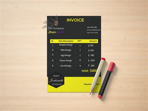 Invoice Design With Mockup :: Behance