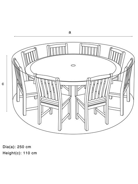 John Lewis 180cm Round Garden Table & Chairs Set Furniture Cover