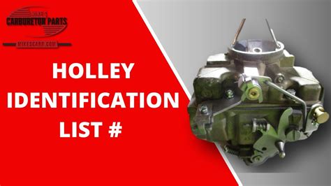 Holley Carburetor Identification Guide