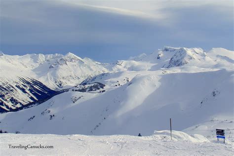 Skiing Whistler Mountain Peak in British Columbia, Canada