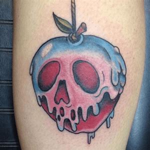 Tattoo uploaded by Katie • Snow White Poison Apple tattoo grey and black #Disney #apple • Tattoodo