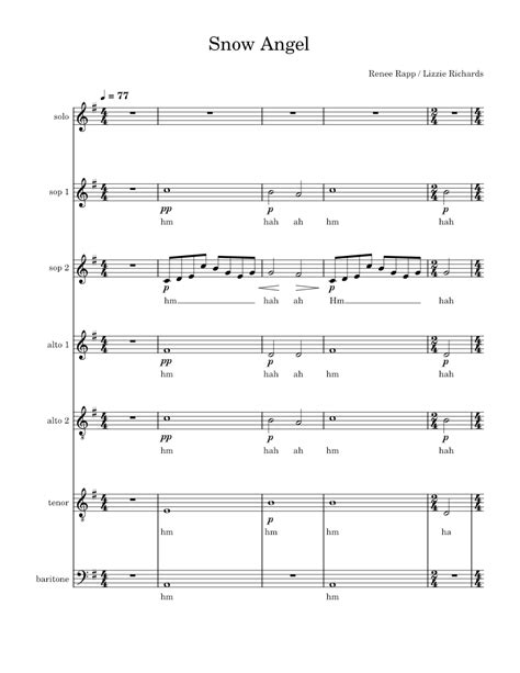 Snow Angel - Reneé Rapp Sheet music for Piano, Bass guitar (A Capella) | Musescore.com