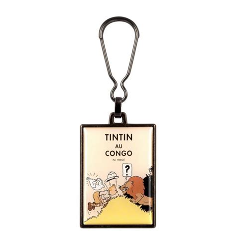 Metal Keyring The Adventures of Tintin (Tintin au Congo, colorized)