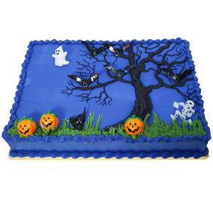 Spooky Midnight BlueHalloween Sheet Cake