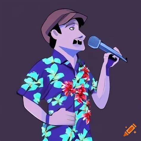 Cartoon of robin williams performing stand-up comedy