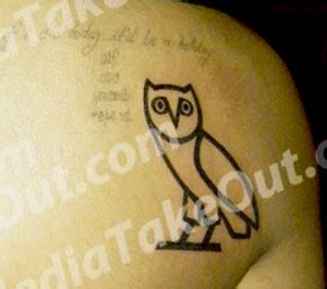 Drake's Back Owl Tattoo- PopStarTats