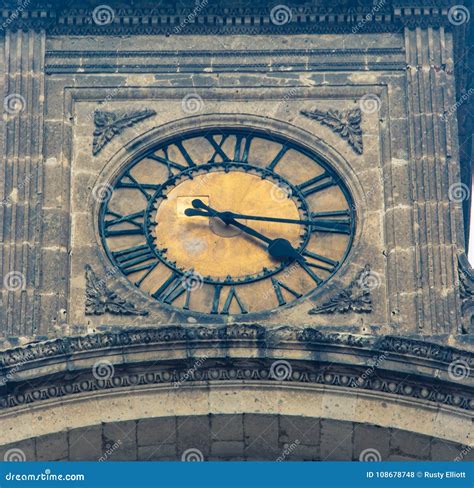 Clock Tower Cathedral Mexico City Stock Photo - Image of mexico, time ...