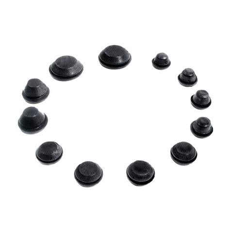 Black Rubber "OEM" Style Hole Plugs. 12 Piece kit