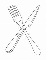 Fork And Knife Coloring Page  Download Free sketch template