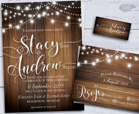 Rustic Wedding Invitation Country DIY Printable by X3designs