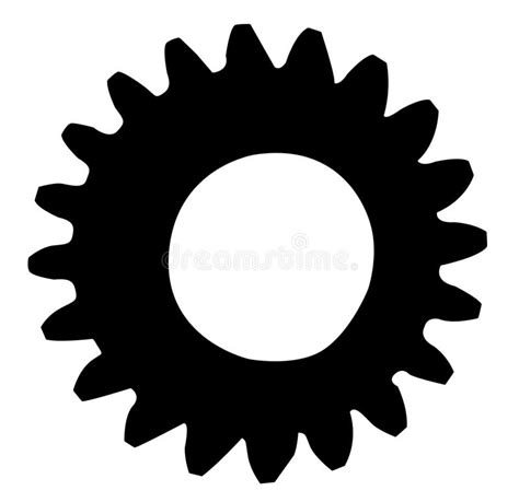 Cogwheel Silhouette Isolated on a White Background Stock Illustration - Illustration of ...