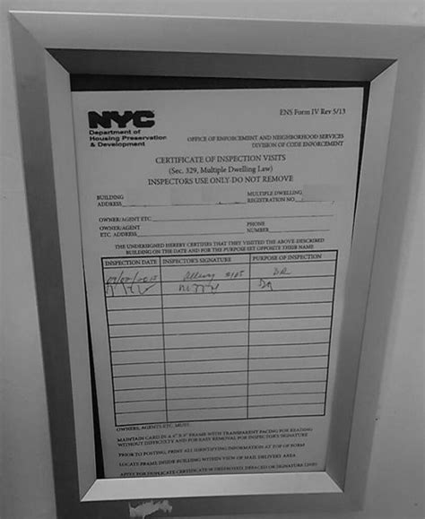 Hpd certificate of inspection frame | Certificate frames, Frame, Signage