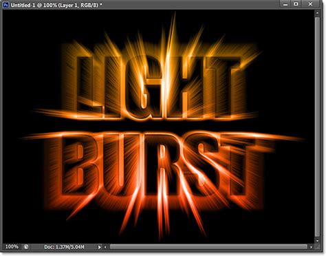 Colorful Light Burst Text Effect With Photoshop CS6