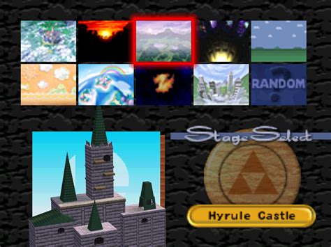 File:Hyrule Castle Stage Select - SSB64.png - Zelda Dungeon Wiki, a The ...