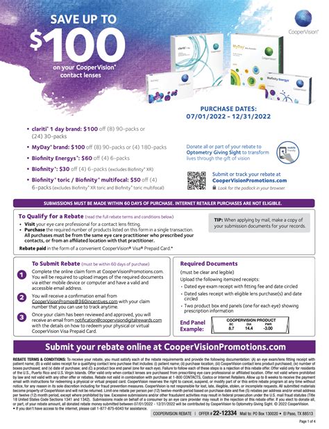 How to Claim a CooperVision and Biofinity Contacts Rebate 2022 ...