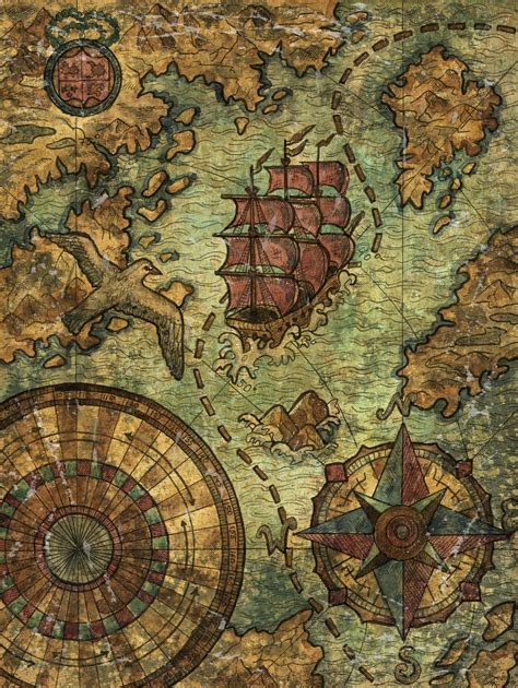 ArtStation - Explore | Pirate maps, Maps aesthetic, Map painting