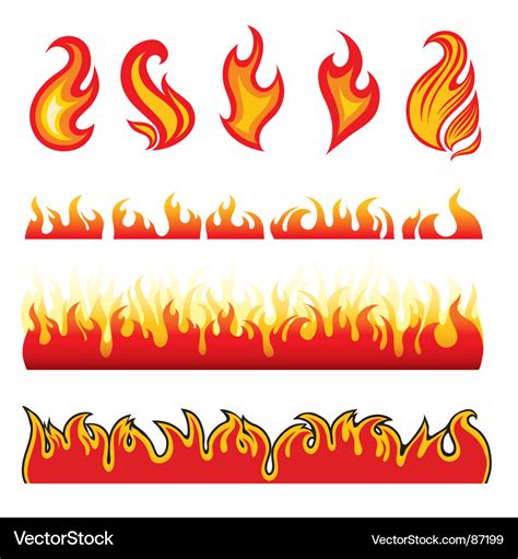 Fire design elements Royalty Free Vector Image