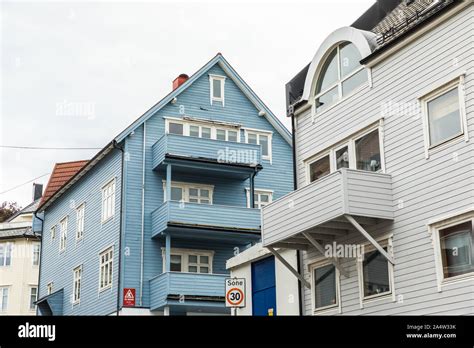 ALESUND, Norway: street of Norwegian town Alesund with Art Nouveau ...