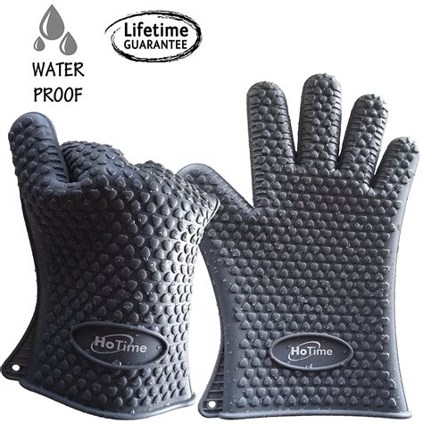 Heat Resistant Gloves- Silicone & Waterproof Hands Protection- Ideal For High Temperature ...