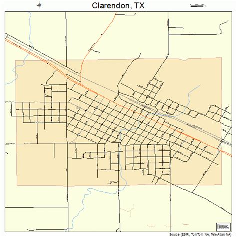 Clarendon Texas Street Map 4815112