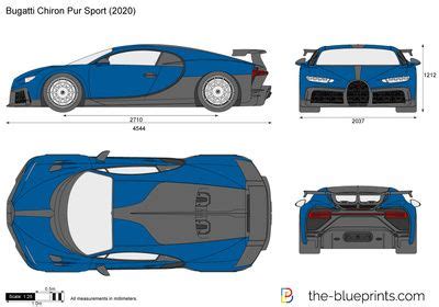 Bugatti Chiron Pur Sport - Vector Drawings