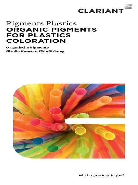 Clariant Brochure Shade Card Organic Pigments For Plastics Coloration ...