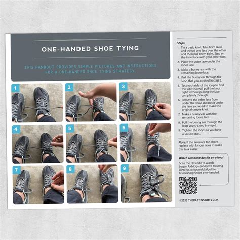 One-Handed Shoe Tying – Adult and pediatric printable resources for ...