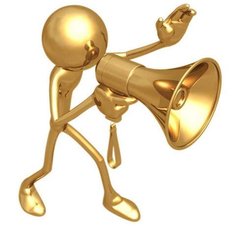 announcement 3d person shouting from bullhorn gold - ALiEM