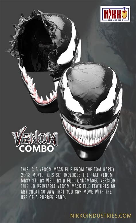 We. Are. Venom!!! Check out this 3d printable Venom mask with a moving ...