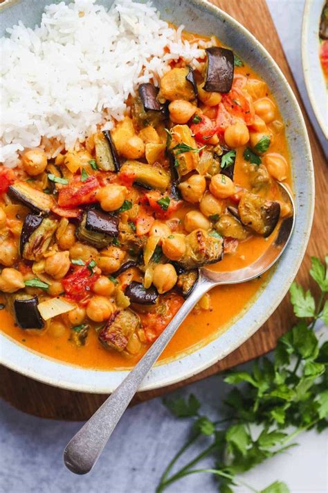 Aubergine and Chickpea Curry - Little Sunny Kitchen