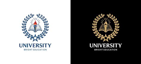 Premium Vector | Higher education university emblem logo design using torch book and paddy star ...