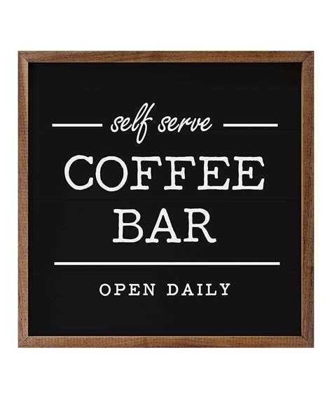 Black 'Self Serve Coffee Bar' Framed Wall Sign | Coffee bar, Coffee bar ...