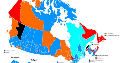 Canada Elections Map - Canada ridings (federal electoral districts),... - Maps on ... - Lapan puluh