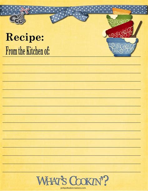 Free downloadable recipe templates - boatbda