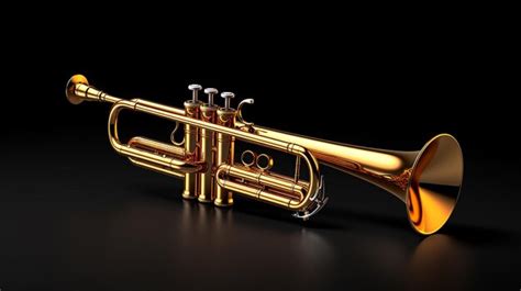 Premium AI Image | shiny brass trumpet golden style instrument