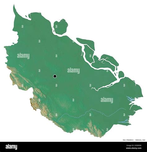 Shape of Riau, province of Indonesia, with its capital isolated on ...