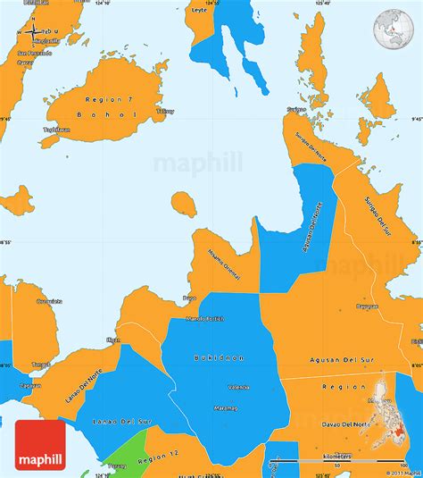 Political Simple Map of Region 10