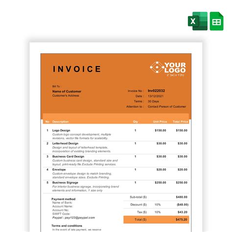 Simple Invoice Template Invoice Template Invoice for Small Businesses Professional Invoice Excel ...
