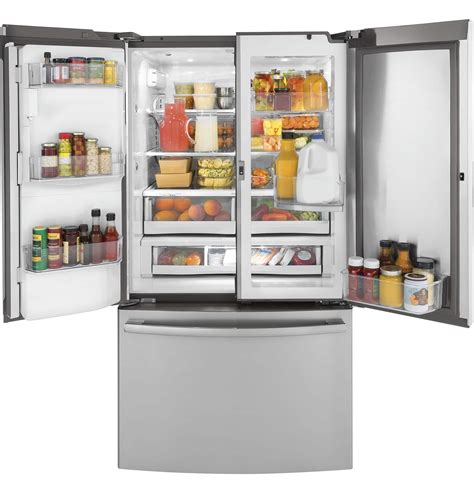 GE Profile Series 22.2 Cu. Ft. French Door in Door Counter-Depth Refrigerator Stainless steel ...