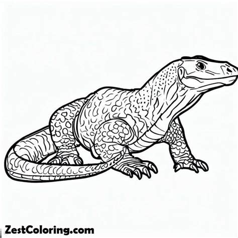 Komodo Dragon Outline Coloring Pages : Coloring for Kids – Smart ...