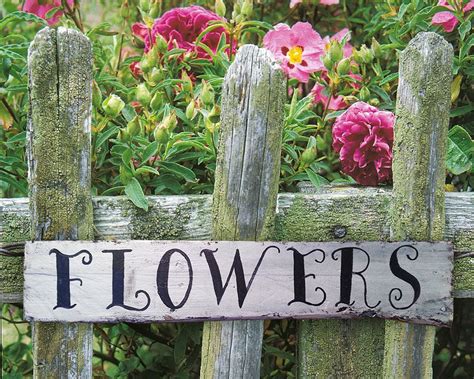 Flowers Sign Flowers Wooden Sign Flowers Shabby Chic