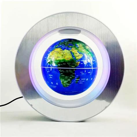 6" (15cm) shape floating Globe with LED floating and rotating in midair ...