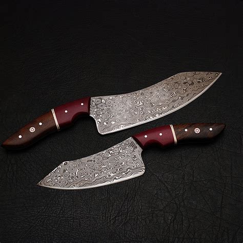 Damascus Chef Knife Set // 2 Piece // 9185 - Black Forge Knives - Touch ...