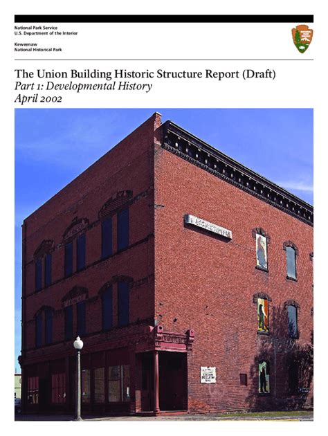 Fillable Online The Union Building Historic Structure Report (Draft ...