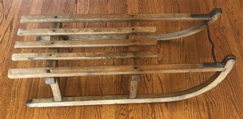 Antique Snow Sled Toboggan Wood and Metal Frame 1920s European Sled - circesoftware.net