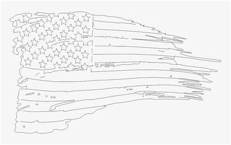 Tattered American Flag - Tattered American Flag Drawing - 752x434 PNG Download - PNGkit