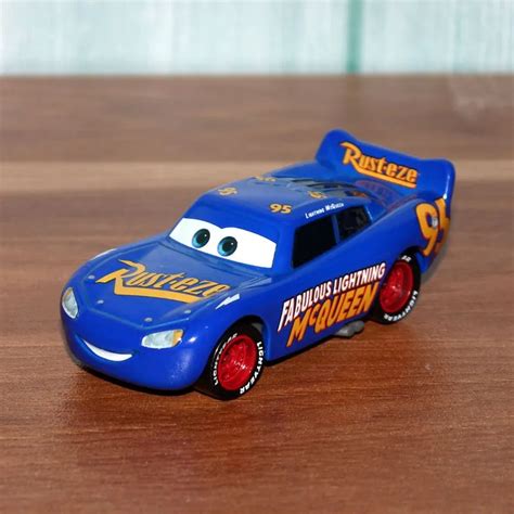 Disney Pixar Cars 3 Blue Lightning McQueen Vehicle 1:55 Diecast Metal ...