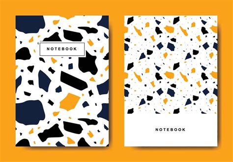 Terrazzo abstract cover page templates. Universal abstract layouts. Applicable for notebooks ...